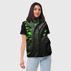 Женский жилет Green black abstract, цвет: 3D-красный — фото 2