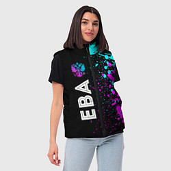 Женский жилет Ева и неоновый герб России: по-вертикали, цвет: 3D-черный — фото 2