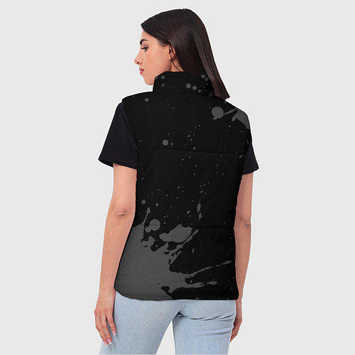 Женский жилет Date A Live glitch на темном фоне: надпись, символ / 3D-Черный – фото 4