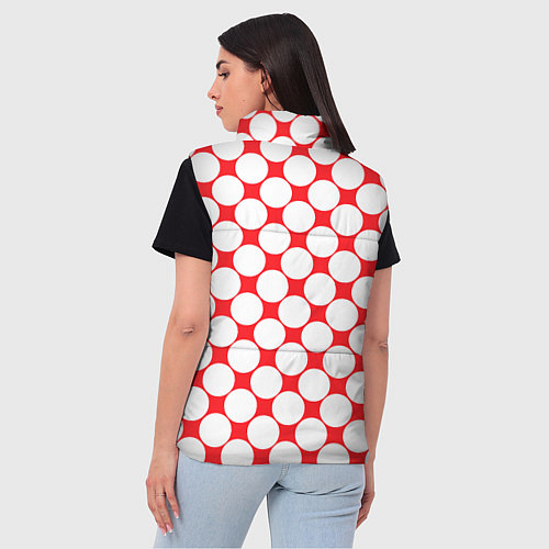 Женский жилет Узор в красное ретро-яблоко / 3D-Черный – фото 4