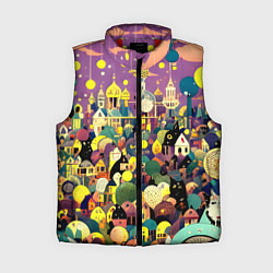 Женский жилет Праздничный город, цвет: 3D-красный