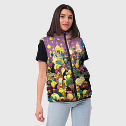 Женский жилет Праздничный город, цвет: 3D-красный — фото 2