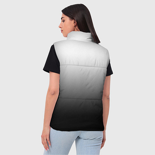 Женский жилет Бело-чёрный градиент / 3D-Светло-серый – фото 4