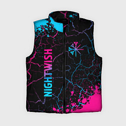 Женский жилет Nightwish - neon gradient: надпись, символ, цвет: 3D-черный