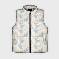 Женский жилет Паттерн листьев, цвет: 3D-светло-серый