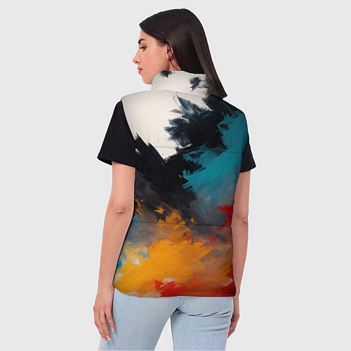 Женский жилет Красочная мазня / 3D-Черный – фото 4