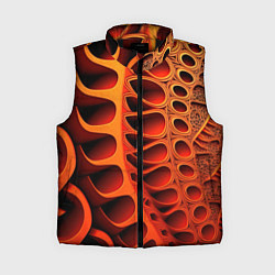 Женский жилет Объемная оранжевая абстракция, цвет: 3D-черный