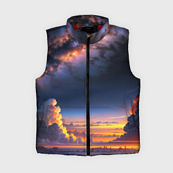 Женский жилет Млечный путь и облака на закате, цвет: 3D-красный