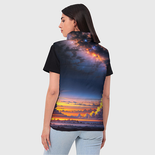 Женский жилет Млечный путь и облака на закате / 3D-Красный – фото 4