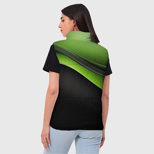 Женский жилет Black green abstract / 3D-Светло-серый – фото 4