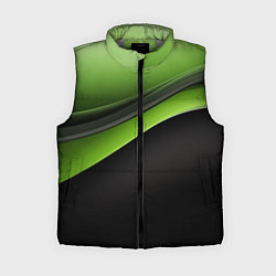 Женский жилет Black green abstract, цвет: 3D-светло-серый