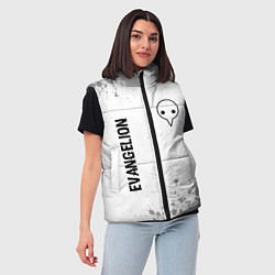 Женский жилет Evangelion glitch на светлом фоне: надпись, символ, цвет: 3D-черный — фото 2