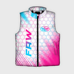 Женский жилет FAW neon gradient style: надпись, символ, цвет: 3D-черный