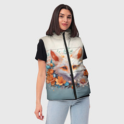 Женский жилет Цветочная лиса, цвет: 3D-светло-серый — фото 2