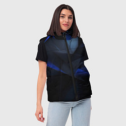 Женский жилет Черная и голубая текстура, цвет: 3D-черный — фото 2