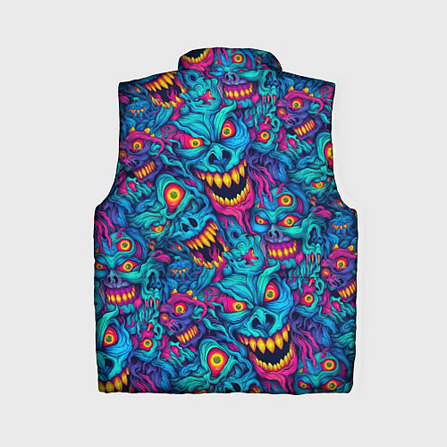 Женский жилет Неоновые монстры - graffiti art style pattern / 3D-Светло-серый – фото 2