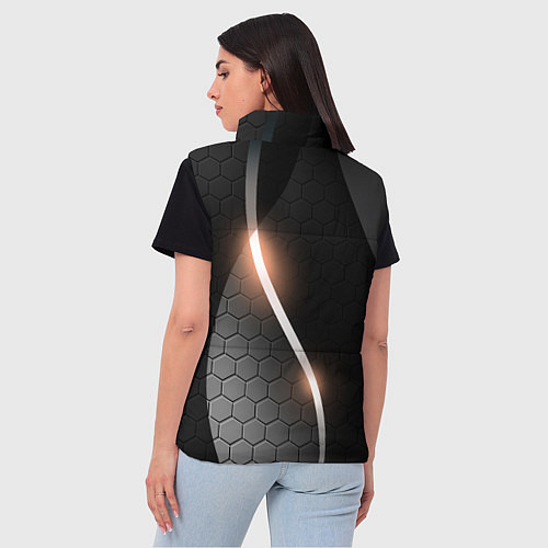 Женский жилет Герб России на темном фоне / 3D-Черный – фото 4
