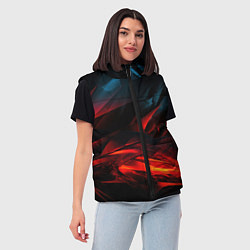 Женский жилет Red black abstract, цвет: 3D-светло-серый — фото 2