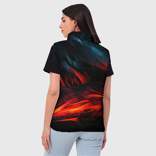Женский жилет Red black abstract / 3D-Черный – фото 4