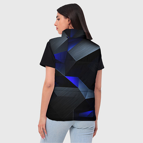 Женский жилет Black blue abstract / 3D-Светло-серый – фото 4
