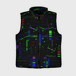 Женский жилет Глитч помехи, цвет: 3D-черный