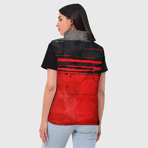 Женский жилет Black red texture / 3D-Светло-серый – фото 4