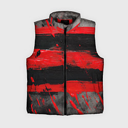 Женский жилет Текстура краски красные полосы, цвет: 3D-черный