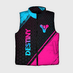 Женский жилет Destiny - neon gradient: надпись, символ, цвет: 3D-черный