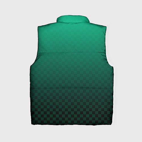 Женский жилет Аквамариновая клетка с градиентом / 3D-Светло-серый – фото 2