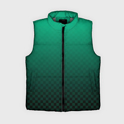 Женский жилет Аквамариновая клетка с градиентом, цвет: 3D-светло-серый