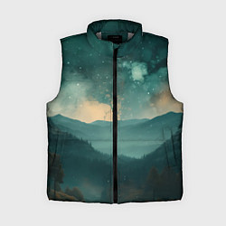 Женский жилет Космическая ночь в горах, цвет: 3D-светло-серый
