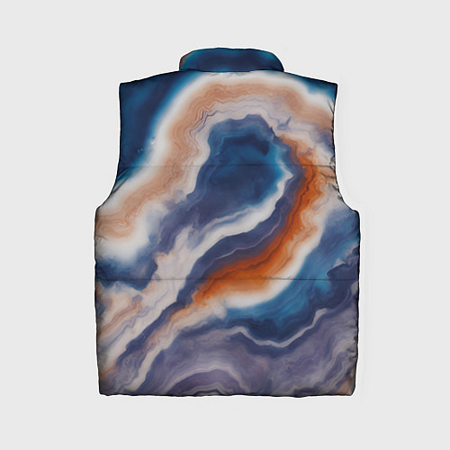 Женский жилет Текстура агата сине-оранжевая / 3D-Светло-серый – фото 2