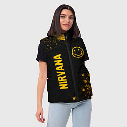Женский жилет Nirvana - gold gradient: надпись, символ, цвет: 3D-черный — фото 2