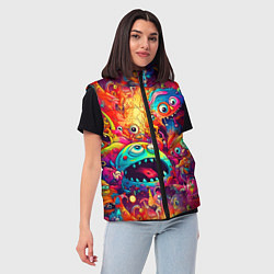 Женский жилет Кислотные чудики, цвет: 3D-красный — фото 2