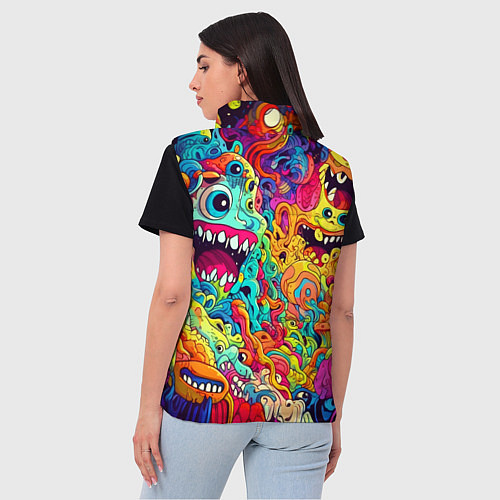 Женский жилет Космические зубастые чудовища / 3D-Черный – фото 4