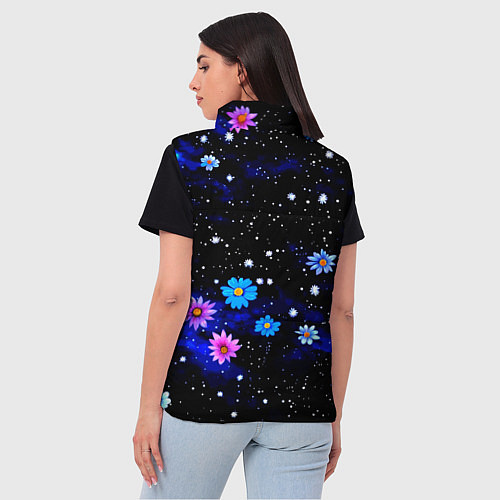 Женский жилет Цветочки в небе абстракция / 3D-Светло-серый – фото 4