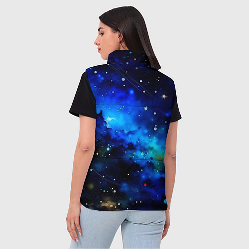Женский жилет Живописный космос / 3D-Черный – фото 4
