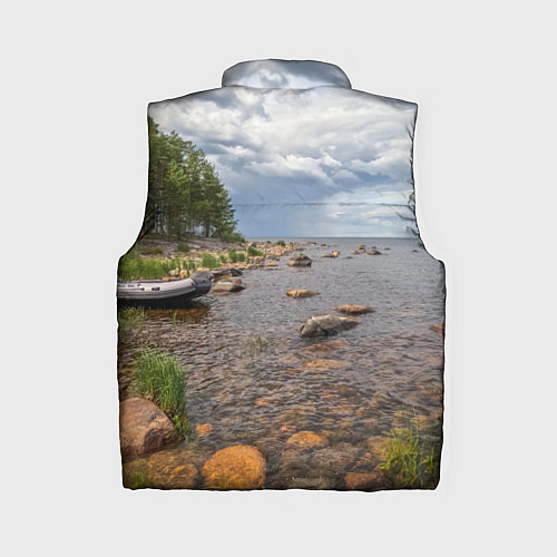 Женский жилет Лодка на Ладоге / 3D-Светло-серый – фото 2