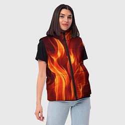 Женский жилет Пламя огня, цвет: 3D-красный — фото 2