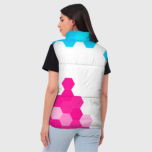 Женский жилет No Mans Sky neon gradient style: надпись, символ / 3D-Черный – фото 4