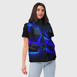 Женский жилет Разлом плит из неона, цвет: 3D-черный — фото 2