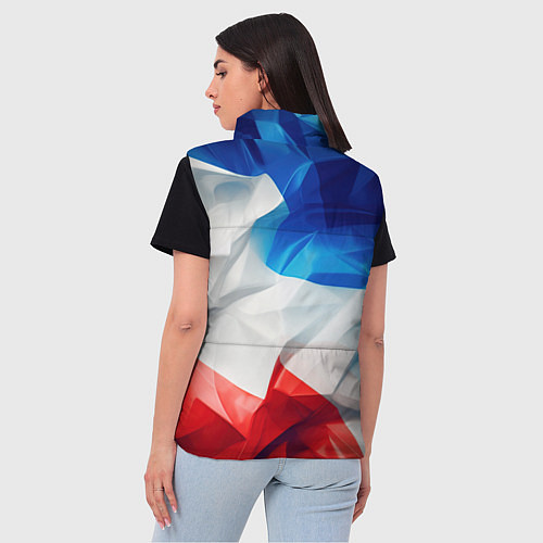 Женский жилет Абстракция в цветах флага РФ / 3D-Красный – фото 4