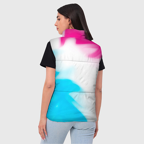 Женский жилет Rainbow Six neon gradient style: надпись, символ / 3D-Черный – фото 4