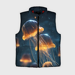 Женский жилет Люминисцентные медузы, цвет: 3D-красный