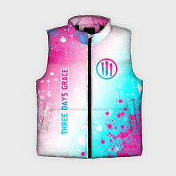 Женский жилет Three Days Grace neon gradient style: надпись, сим, цвет: 3D-черный