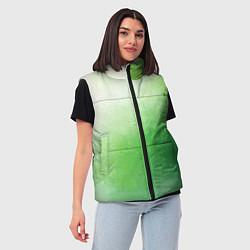 Женский жилет Зелёные пиксели, цвет: 3D-черный — фото 2