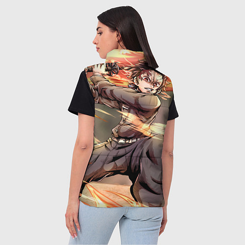 Женский жилет Клинок рассекающий демонов Тандзиро Камадо / 3D-Красный – фото 4