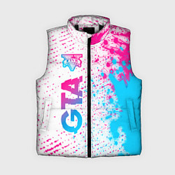 Женский жилет GTA neon gradient style: по-вертикали, цвет: 3D-черный