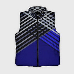 Женский жилет Белые и серые полосы на синем фоне