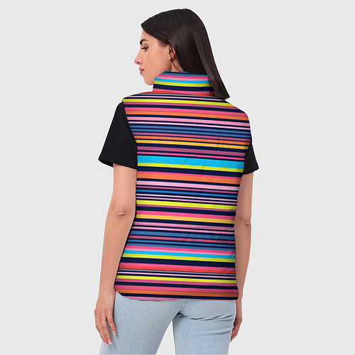 Женский жилет Яркие полоски / 3D-Светло-серый – фото 4